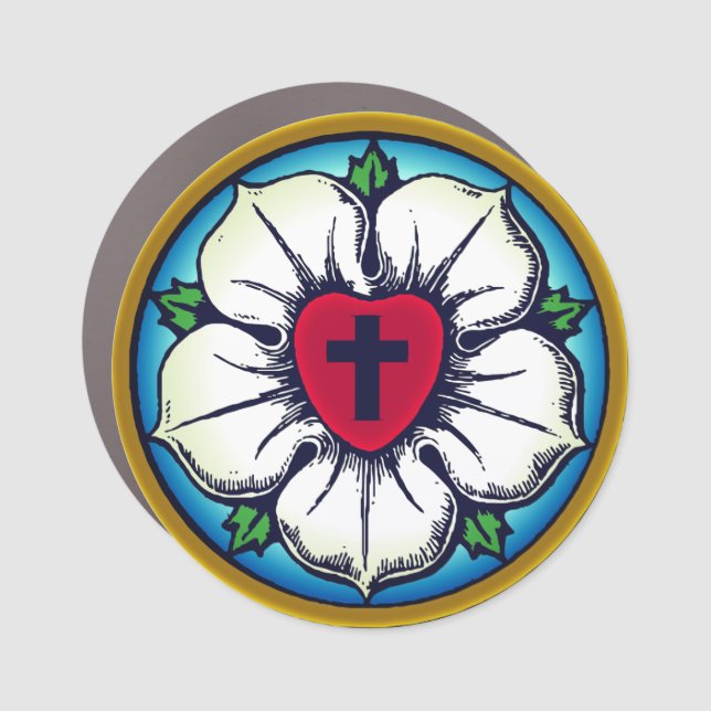 Lutheran Rose Car Magnet (Front)