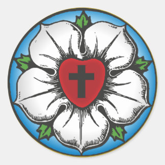 Lutheran Rose Classic Round Sticker