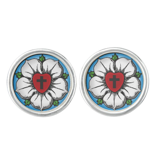 Lutheran Rose Cufflinks (Front)