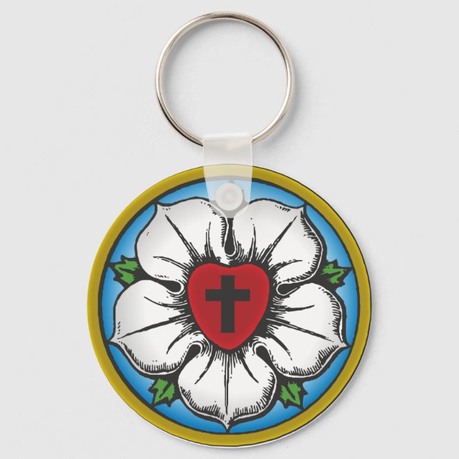 Lutheran Rose Keychain (Front)