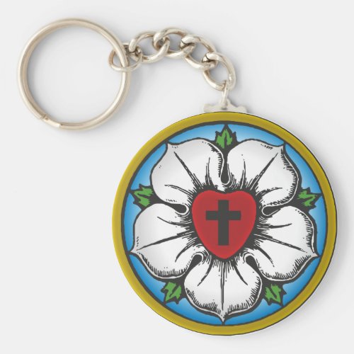 Lutheran Rose Keychain