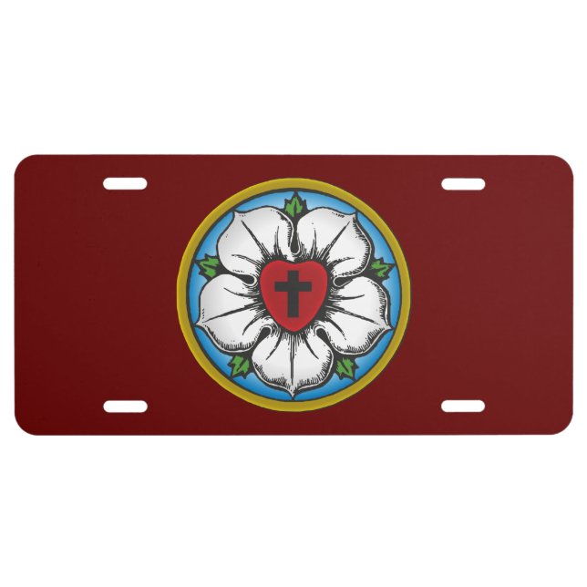 Lutheran Rose License Plate (Front)