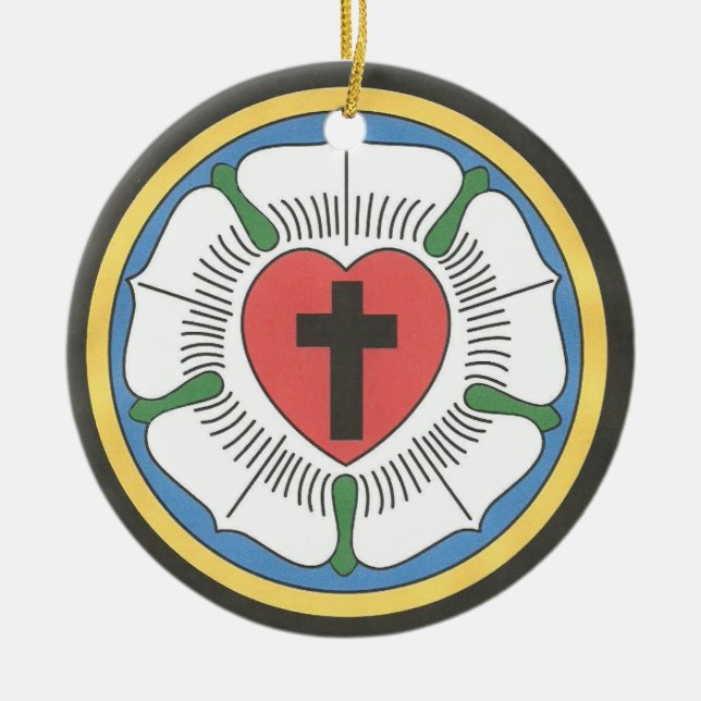 Lutheran Seal Ceramic Ornament (Front)