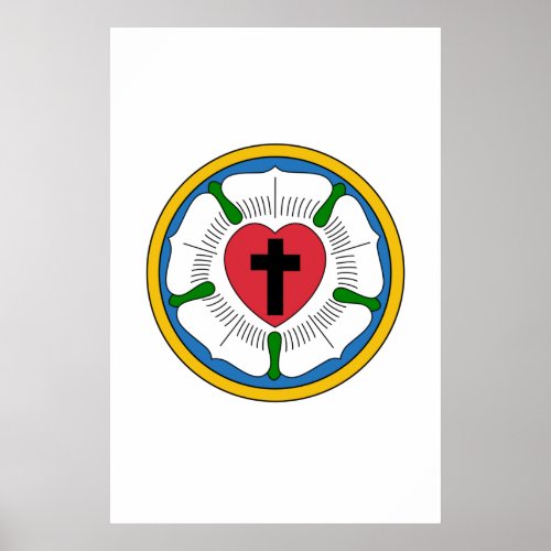 Lutherrose Luther Rose Lutheranism Martin Luther Poster