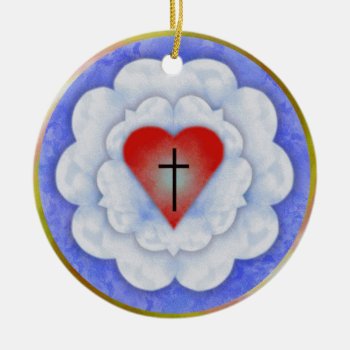 Luther's Rose Ceramic Ornament by Velvetnoise at Zazzle