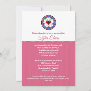 Luther's Rose Holy Cross Invitation Pink