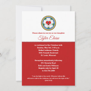 Luther's Rose Holy Cross Invitation Red