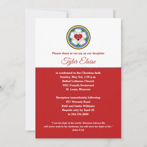 Luthers Rose Holy Cross Invitation Red
