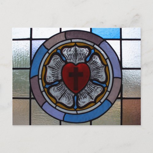 Luthers Rose Window Post Card _ St Paul Lutheran