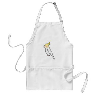 Lutino Cartoon Cockatiel Parrot Bird Adult Apron