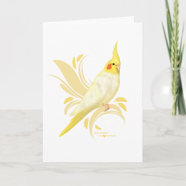 Lutino Cockatiel Card (Front)
