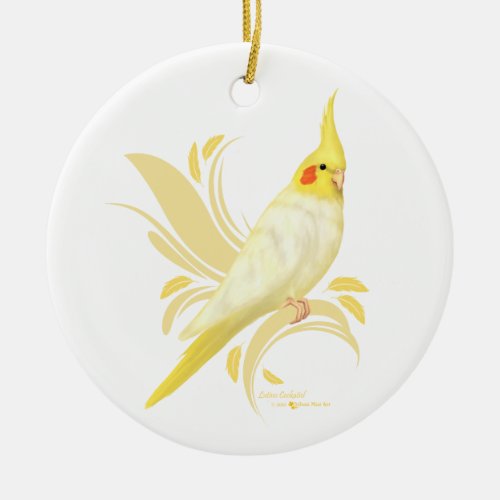 Lutino Cockatiel Ceramic Ornament