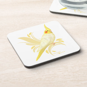 Lutino Cockatiel Drink Coaster