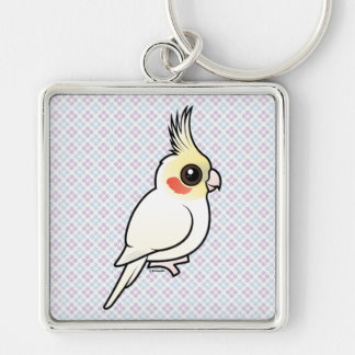 Lutino Cockatiel Keychain