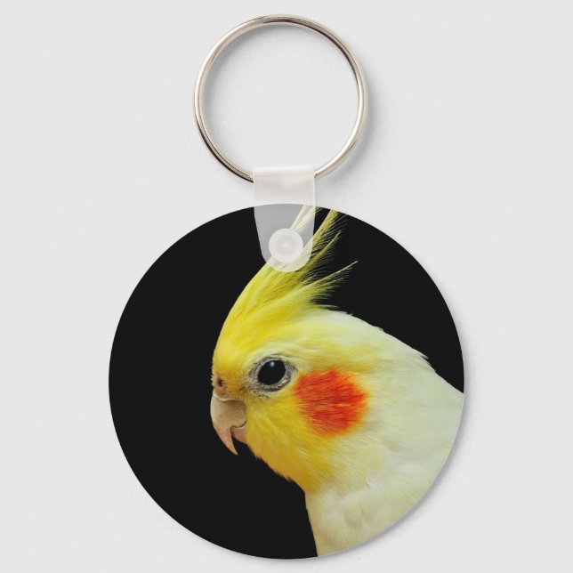 Lutino Cockatiel Keychain (Front)