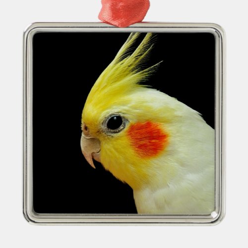 Lutino Cockatiel Metal Ornament