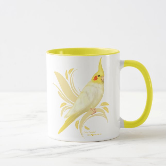 Lutino Cockatiel Mug (Right)