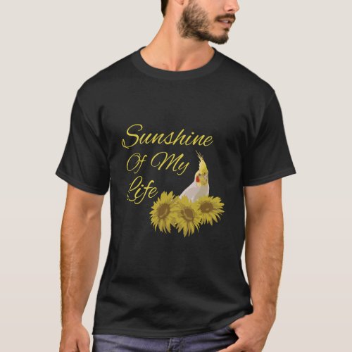 Lutino Cockatiel Parrot Sunshine Sunflower T_Shirt