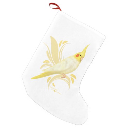 Lutino Cockatiel Small Christmas Stocking