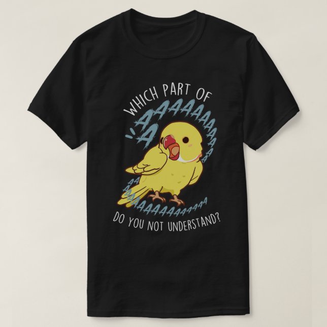 Lutino Indian Ringneck Parrot Aaaa T-Shirt (Design Front)