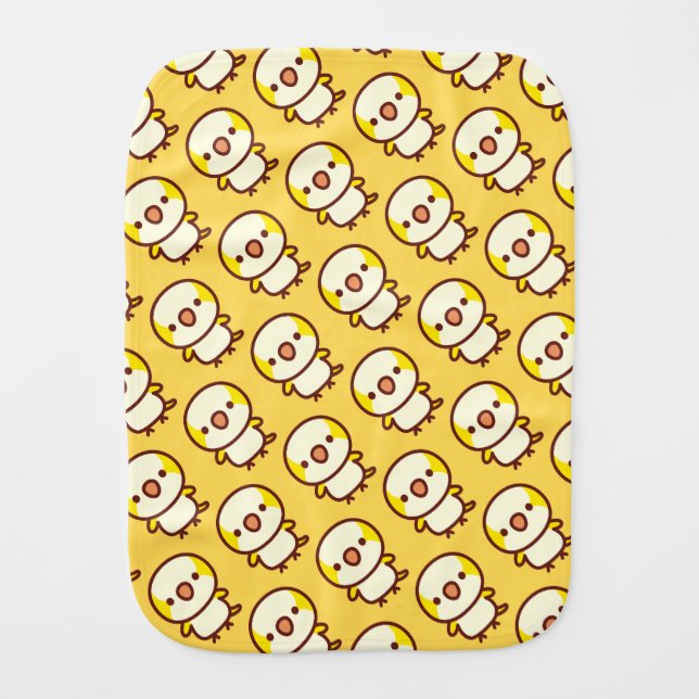 lutino Monk parakeet Baby Burp Cloth (Front)