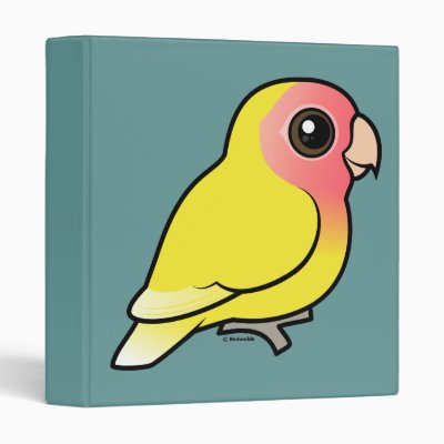 Lutino Peach-faced Lovebird 3 Ring Binder