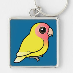 Lutino Peach-faced Lovebird Premium Square Keychain