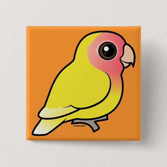 Lutino Peach-faced Lovebird Pinback Button (Front)