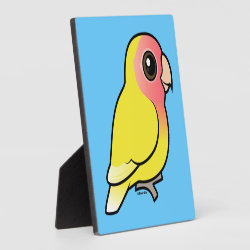 Lutino Peach-faced Lovebird Photo Plaque 5.25
