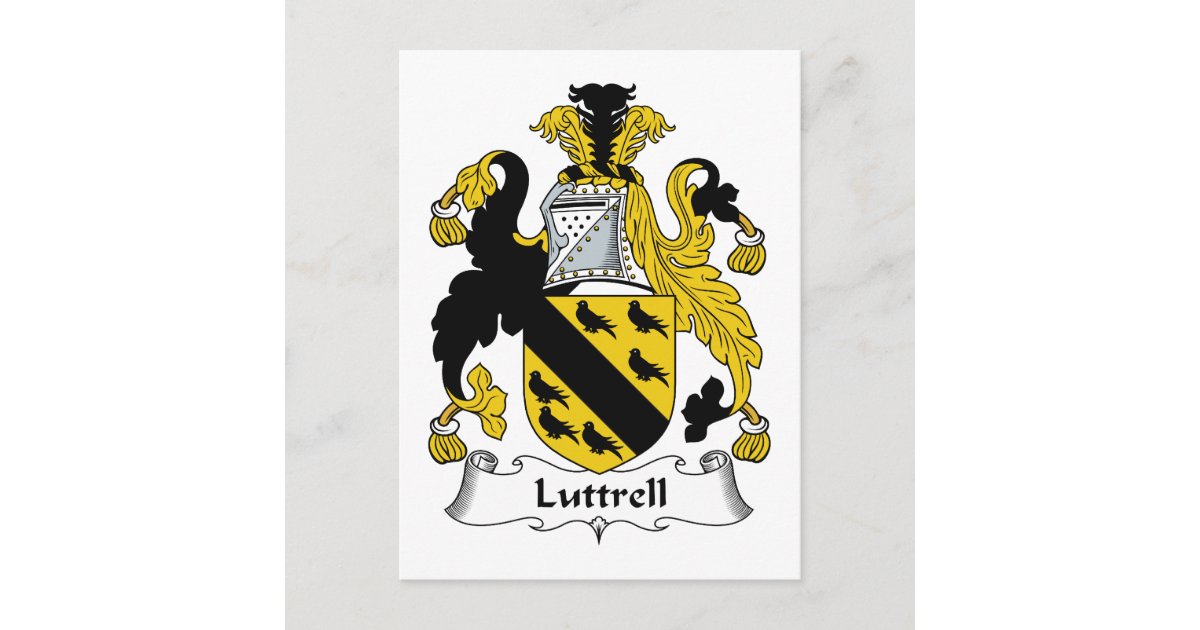 Luttrell Family Crest Postcard Zazzle