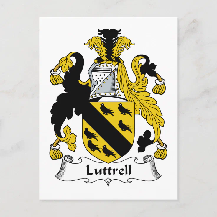 Luttrell Family Crest Postcard Zazzle