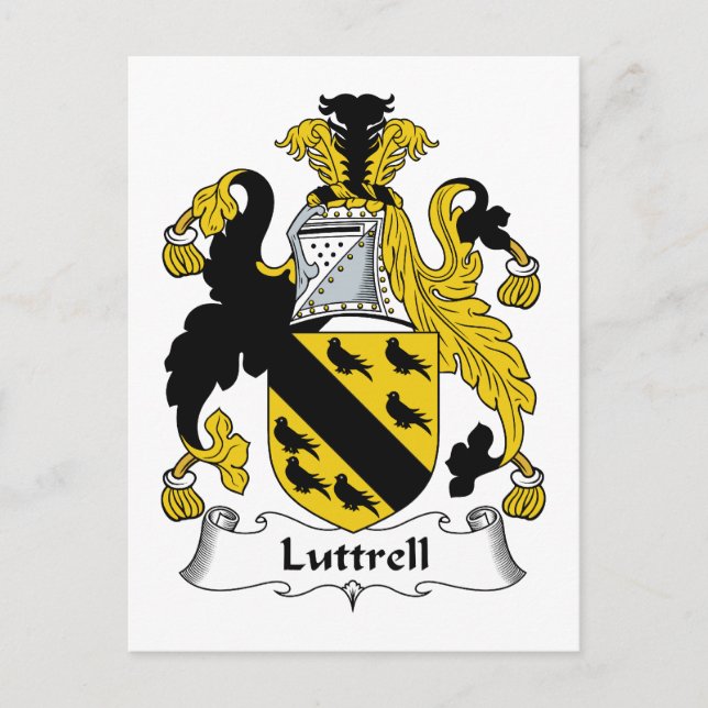 Luttrell Family Crest Postcard (Front)