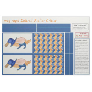 Luttrell Psalter Critter DIY Mug Rugs Fabric