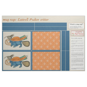 Luttrell Psalter Critter DIY Mug Rugs Fabric
