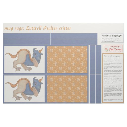 Luttrell Psalter Critter DIY Mug Rugs Fabric