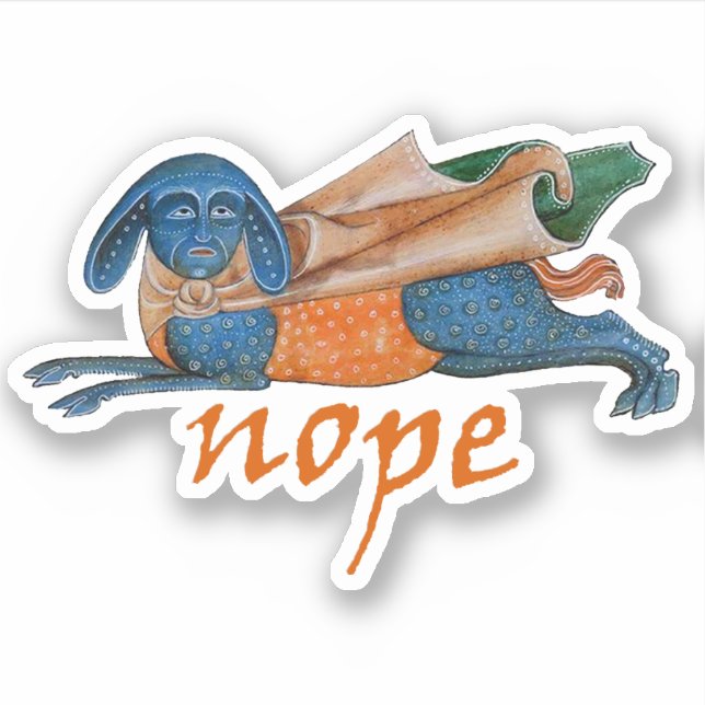 Luttrell Psalter "Nope" Vinyl Sticker (Front)