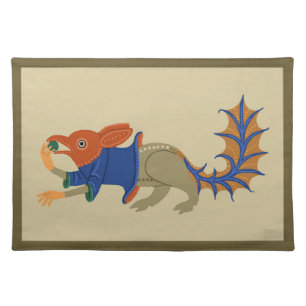 Luttrell Psalter Squirrel-Thing Cloth Placemat