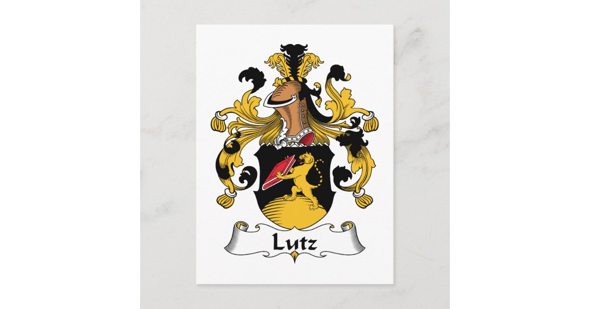 Lutz Family Crest Postcard Zazzle