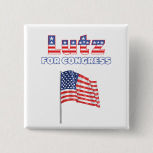 Lutz for Congress Patriotic American Flag Design Button