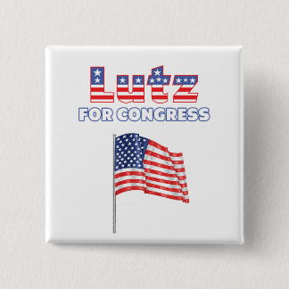 Lutz for Congress Patriotic American Flag Design Button