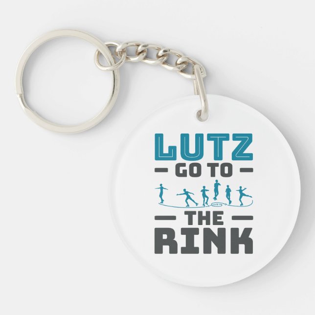 Lutz Go to the Rink Figure Skating Skater Men Keychain (Front)