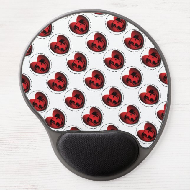 Luv-A-Bull American Bulldog Pit Bull Heart Gel Mouse Pad (Front)