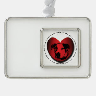 Luv-A-Bull American Bulldog Pit Bull Heart Ornament