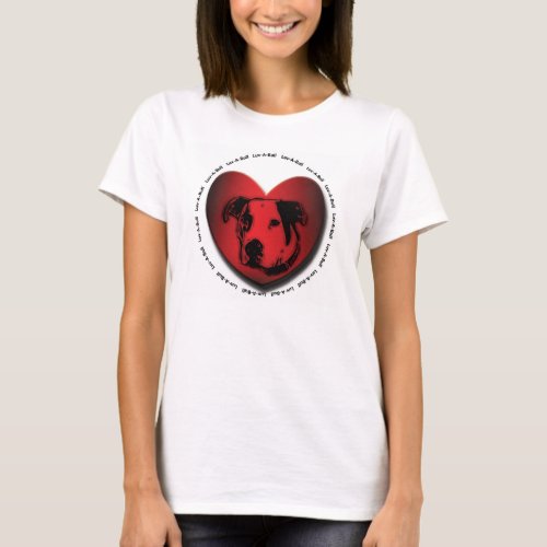 Luv_A_Bull American Bulldog Pit Bull Heart T_Shirt