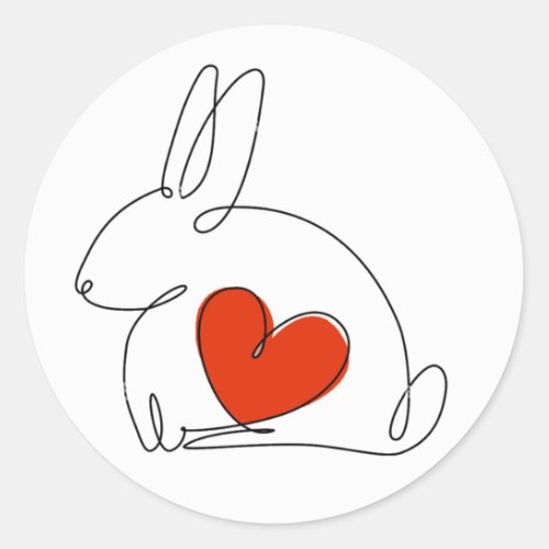 Luv Bunny Easter Classic Round Sticker