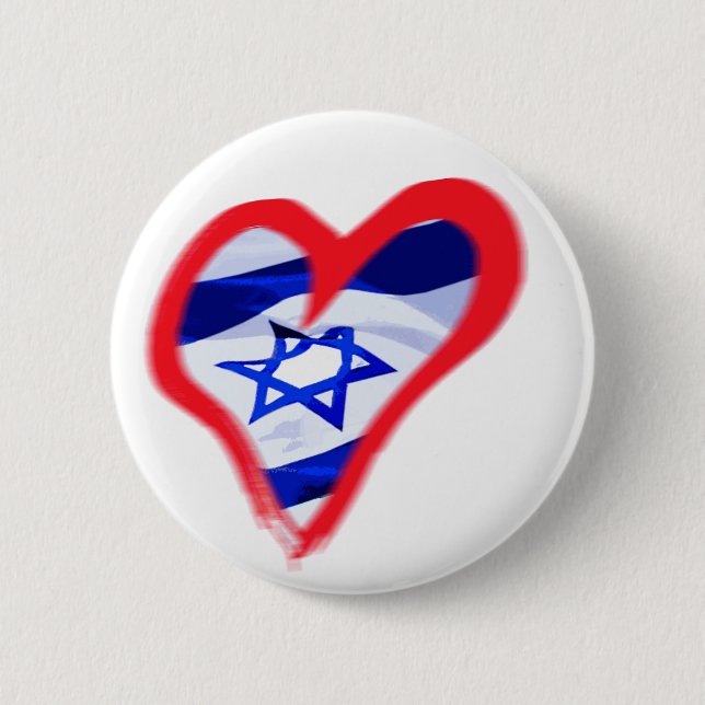 Luv Israel Heart Button (Front)