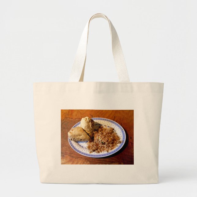 Luv Luv Egg Roll V Large Tote Bag (Front)