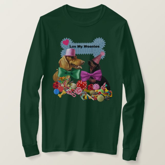 Luv My Weenies Ladies Long Sleeve TShirt (Design Front)