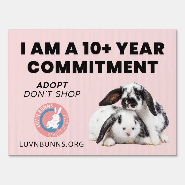 Luv-N-Bunns Yard Sign - Pink (Front)