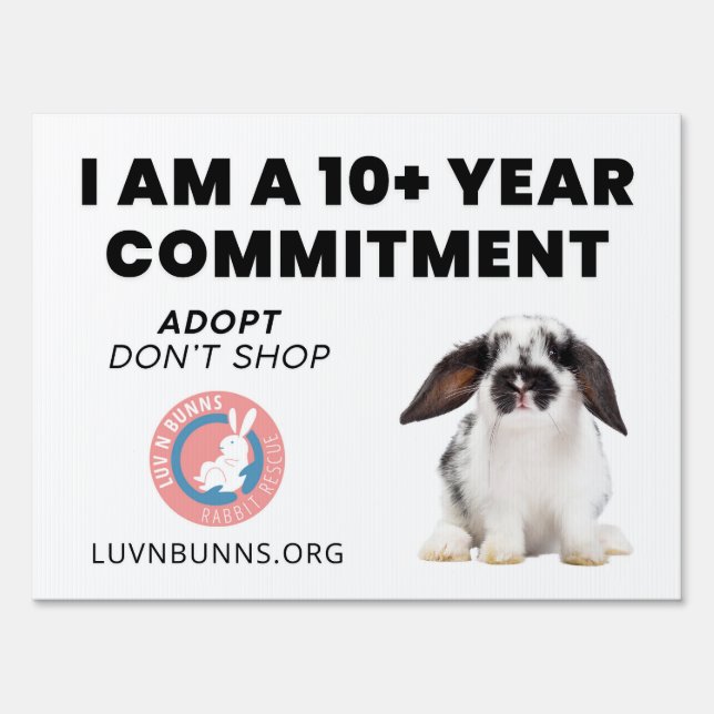 Luv-N-Bunns Yard Sign - White (Front)